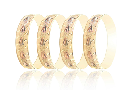 3 Tone Plated High Polish Diamond Cut Bangles